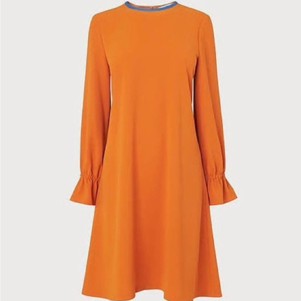 L.K.Bennett Amber Satin Dress - Rich Amber Orange